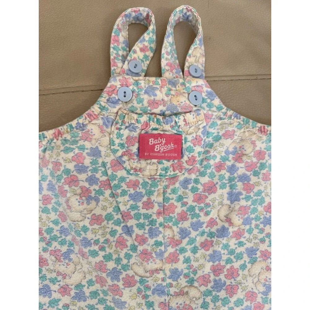 Vtg Baby B’Gosh Oshkosh B’gosh Baby Vestbak Footie Overalls 6-9 months Floral